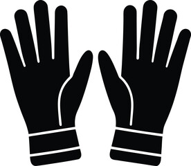 Obraz premium Gloves silhouette vector art illustration and minimal black and white design