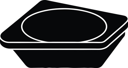 Mixing Tray silhouette vector art Illustration