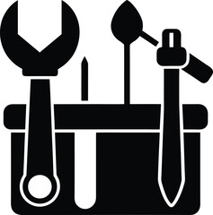 Modeling Tools silhouette vector art Illustration