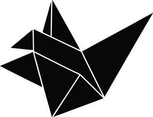 Origami Paper silhouette vector art Illustration