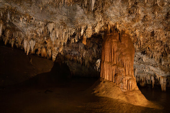 Pozalagua Cave in Bizkaia, Basque Country. Eccentric stalactites