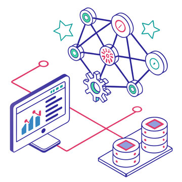 Abstract vector of a semantic web intelligence system, representing linked data, knowledge graphs, and advanced AI.
