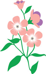 Naklejka premium Soft Aesthetic Floral Branch with Pink Flowers Vector