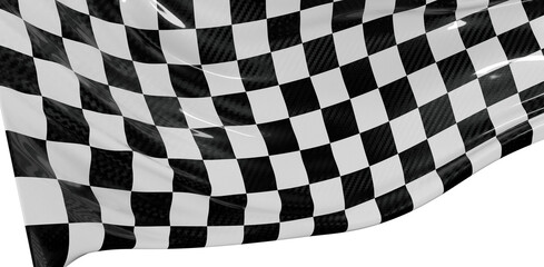 Obraz premium Dynamic image of a waving checkered flag, perfect for representing motorsports, racing, and victory. Captures the spirit