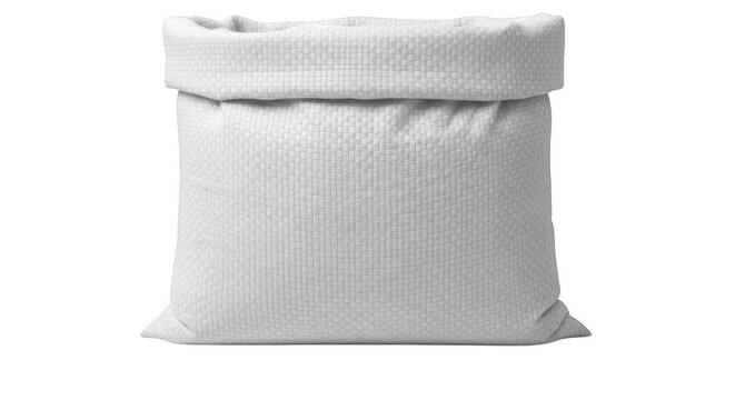 White woven sack bag rustic style grain storage or potato isolated on transparent background