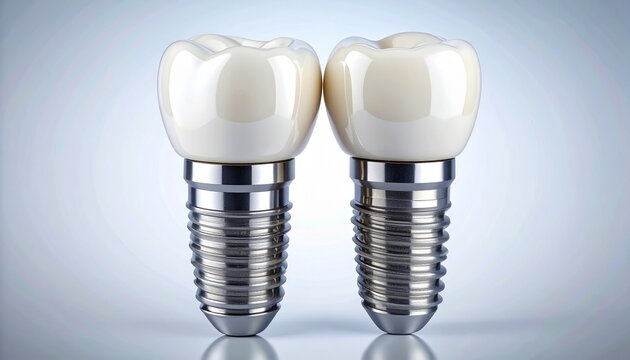 Dental implants closeup showcasing modern dentistry and restoration options for oral health and aesthetic smiles.