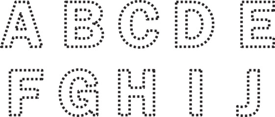 Complete Uppercase A-Z Alphabet Outline Sheet