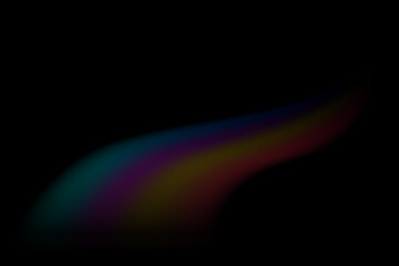 Abstract rainbow light wave on black background