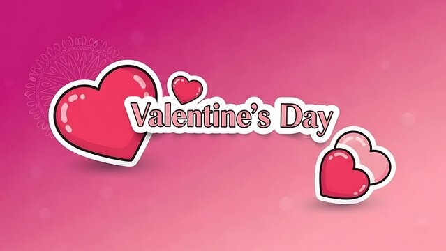 Vibrant red backdrop featuring a prominent circular frame and an abundance of small hearts, symbolizing deep affection