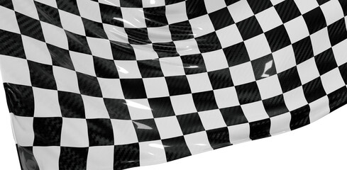 Dynamic waving checkered flag of a race competition. Represents victory, speed, and achievement. Ideal for motorsport, r