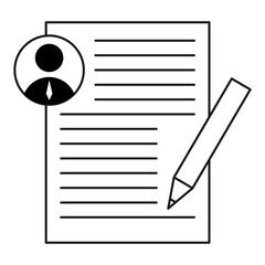 Contract signing icon. Business group symbol. Vector paper pen. Agreement signature emblem.