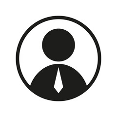 User profile icon. Person circle symbol. Vector account figure. Human avatar emblem