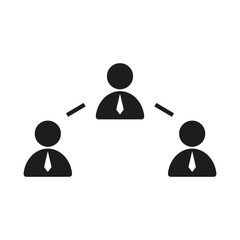 Corporate leadership icon. Management hierarchy Vector. People network symbol. Professional personnel group chart.