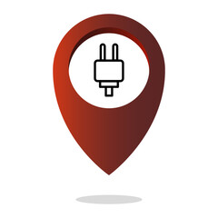 Electronics energies Vector. Industrial supplies locations. Professional chargers points. Electricity connections markers.