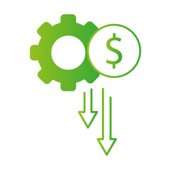 Financial process icon. Money mechanism Vector. Dollar progress symbol. Professional economic efficiency system.
