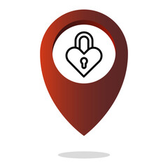 Traditional hearts Vector. Relationships lockers locations. Passionate padlockings points. Safeties protection markers.