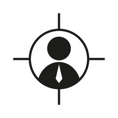 Targeted audience icon. Customer focus Vector. Human goal symbol. Professional marketing strategy vision.