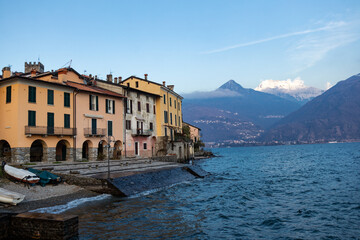 View of the village of Santa Maria Rezzonico on Lake Como