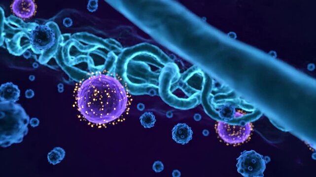 3D Journey Through Cell Cytoplasm: Mitochondria, ER, Ribosomes, and ATP