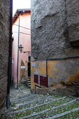 View of the village of Santa Maria Rezzonico on Lake Como