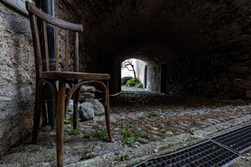 View of the village of Santa Maria Rezzonico on Lake Como