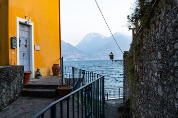 View of the village of Santa Maria Rezzonico on Lake Como