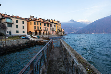View of the village of Santa Maria Rezzonico on Lake Como