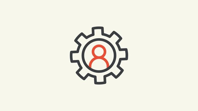 User profile icon with setting gear icon animation