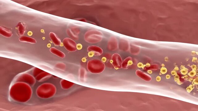 3D Visualization of Capillary Bed with Red Blood Cells and Nutrient Exchange