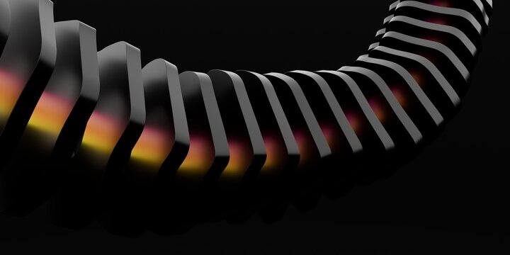
 
Minimalist 3D Render of Abstract Curved Black Architectural slabs with Subtle Warm Glow