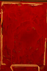 Red Paint Drips Abstract Background With Tape Edges
