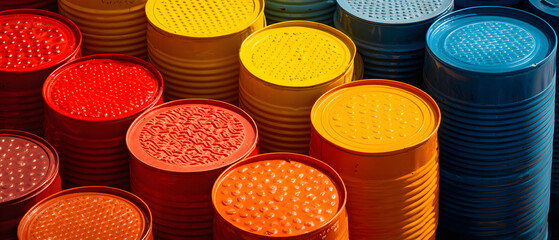 Stacked containers in minimal tabletop business display