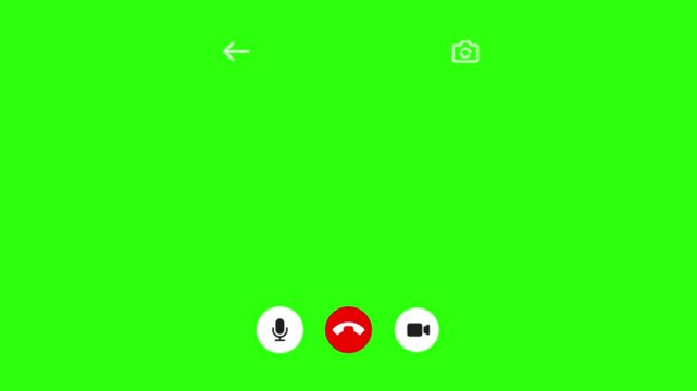 Smartphone Incoming Call and Video Call Interface Mockup with Green Screen