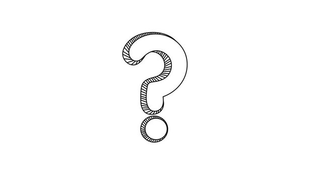 Professional question mark icon bundle, spinning red, black, green, and yellow search inquiry animations with different styles, conceptual graphics for faq and support