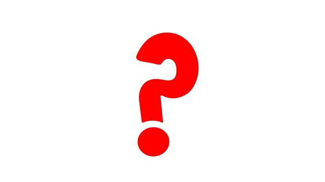 Animated collection of diverse question marks, red black, green,n and yellow inquiry symbols on white and black backgrounds, conceptual help support motion graphics pack, faq design