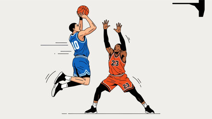 Basketball players in action a dynamic illustration of sport and competition © Depadepo