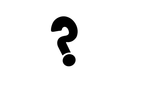 Question mark icon collection, spinning red and black search and inquiry animations with different styles, conceptual graphics for faq and customer support, high-quality renders