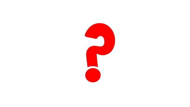 Red question mark animation set, dotted and solid, and hand-drawn query symbols ona  white background, conceptual help and support motion graphics, faq design