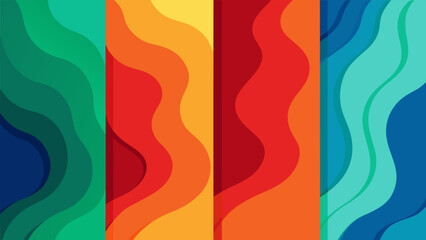 Minimalist wavy pattern covers with vibrant liquid flow design for posters, social media backdrops, and modern branding..eps