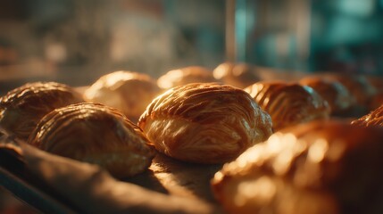 Freshly Baked Puff Pastries with Flaky Golden Layer
