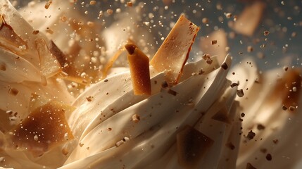 Vanilla Soft Serve with Caramel Shards and Granules