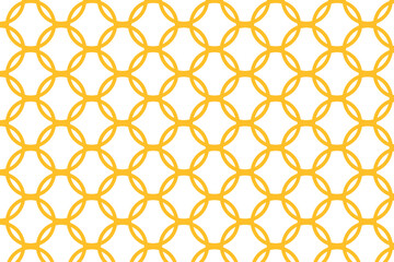 Circle chain pattern on white background . Yellow geometric chain background . Vector illustration