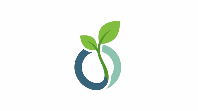 Stylized Green Sprout Emerging from Circle.