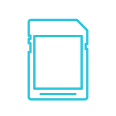 Memory card icon, Isolated on white background. Blue icon