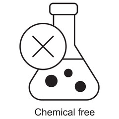 Chemical Free icon, Natural & Pure Living, Toxin-Free Lifestyle, Safe Organic Products, Clean and Green Choices, vector