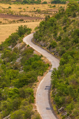 Winding road through natural landscape in Bosnia and Herzegovina