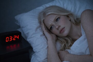 Nighttime Insomnia Struggle. Sleeplessness