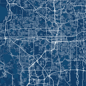 Orlando City Map discover refined linework structured urban grid and subtle monochrome aesthetics in this blueprint inspired svg design, emphasizing refined linework, with balanced composition.