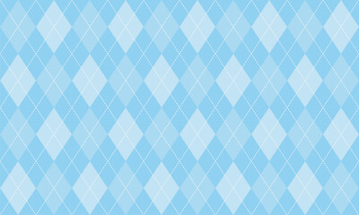 Fototapeta premium Seamless icy pastel argyle pattern, harlequin diamond background in sky blue and pale cyan suitable for kids and baby products