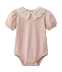 Obraz premium Baby bodysuit with lace collar and puffed sleeves in pastel hues